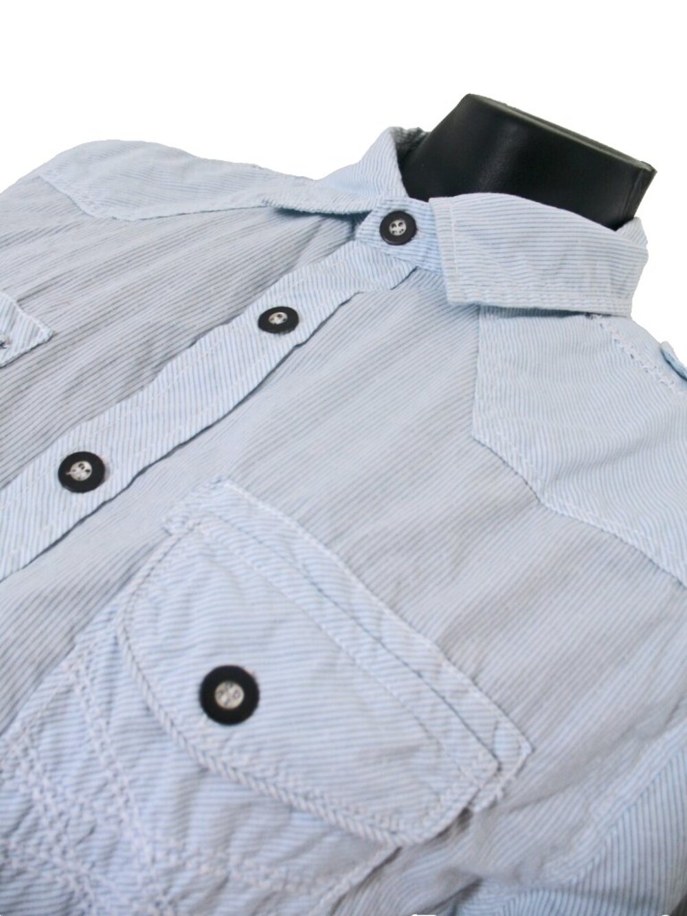 Helix Men's Green/White Long Sleeve Shirt Flap Pockets Sz Medium, atheletic fit